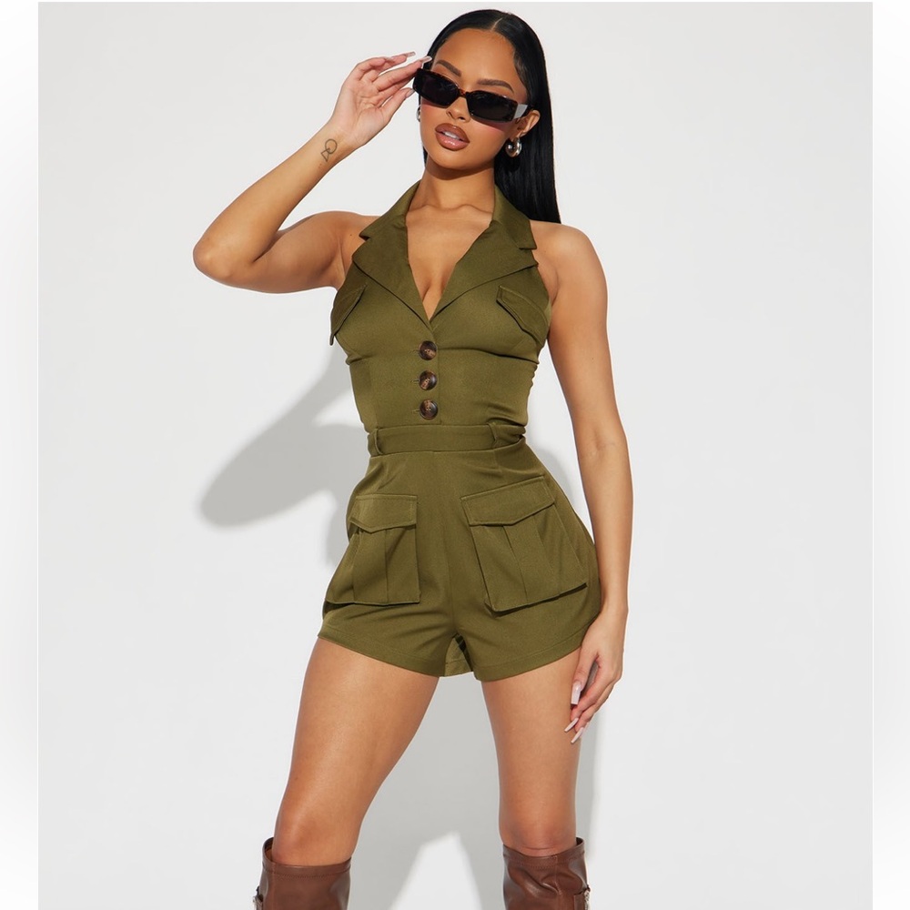 FASHIONNOVA WITHOUT ME ROMPER - HUNTER